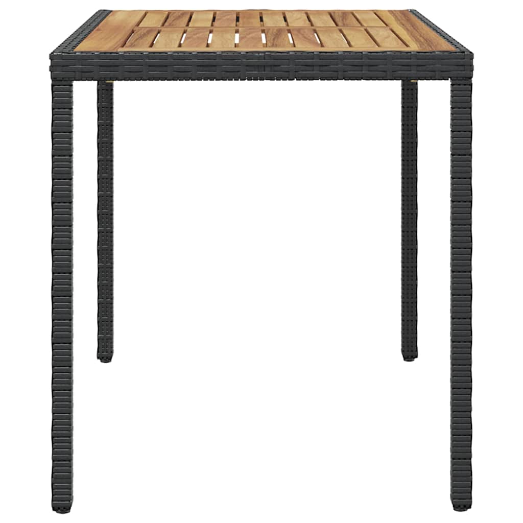 Tavolo da Giardino Nero e Marrone 123x60x74 cm Acacia Massello