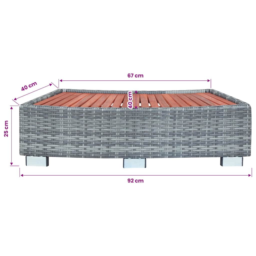 Baule da Giardino Grigio 120x50x60 cm in Polyrattan