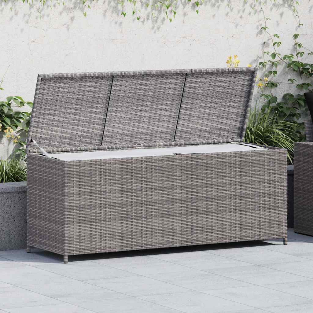 Baule da Giardino Grigio 150x50x60 cm in Polyrattan