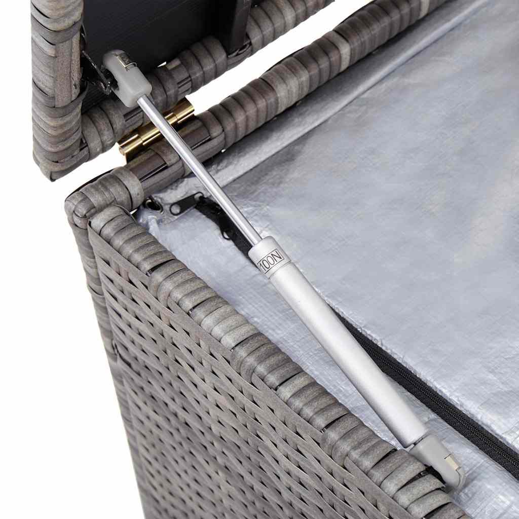 Baule da Giardino Grigio 150x50x60 cm in Polyrattan