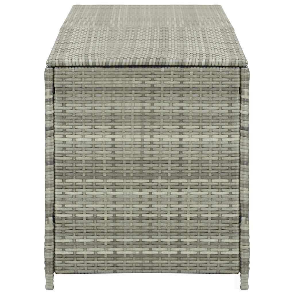 Baule da Giardino in Polyrattan 200x50x60 cm Grigio