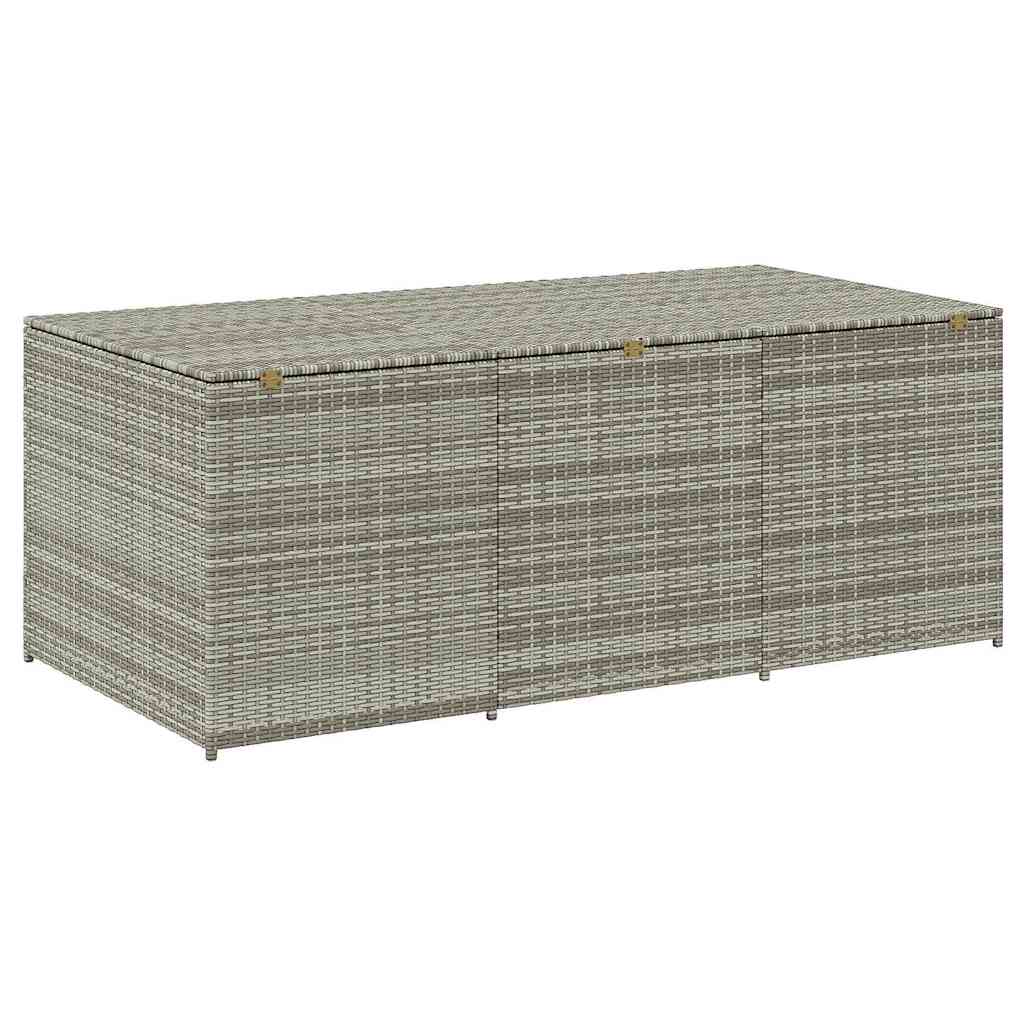 Baule da Giardino in Polyrattan 180x90x70 cm Grigio