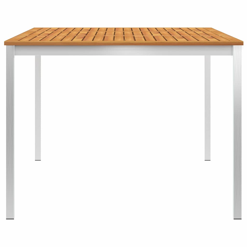 Tavolo da Pranzo Giardino 200x100x75 cm Acacia e Acciaio Inox