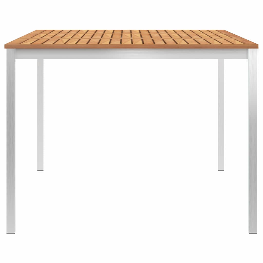 Tavolo da Pranzo Giardino 200x100x75 cm in Teak e Acciaio Inox