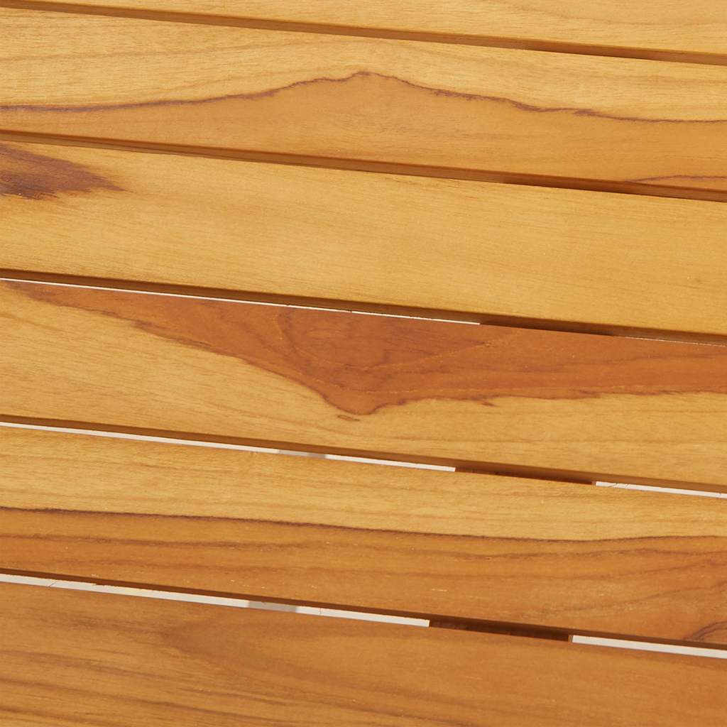Tavolo da Bar 60x60x105 cm in Legno di Teak e Acciaio Inox