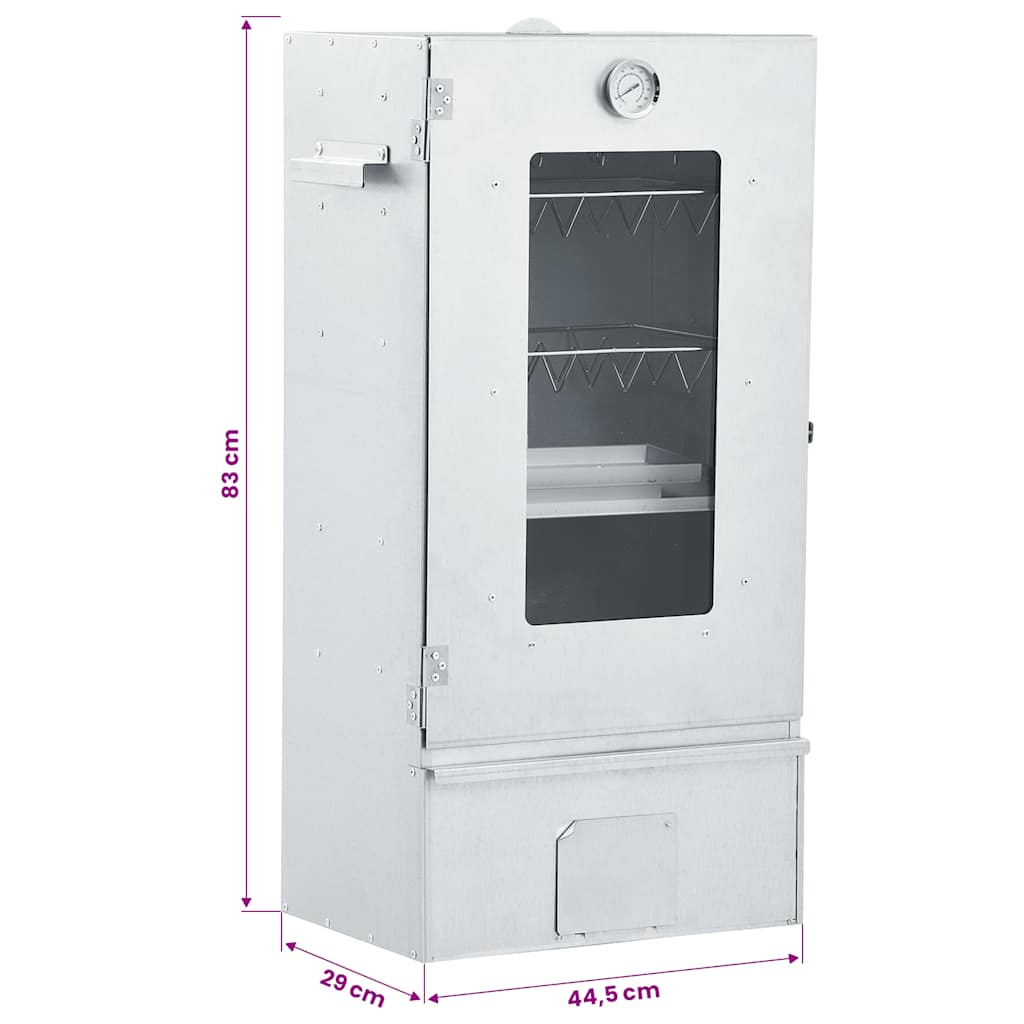 Affumicatore verticale acciaio zincato con termometro, 44,5x29x83 cm