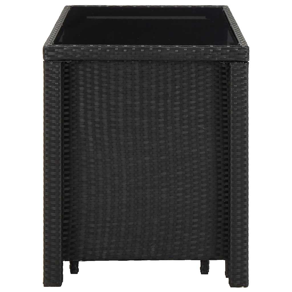 Set da Pranzo da Giardino 5 pz con Cuscini in Polyrattan Nero