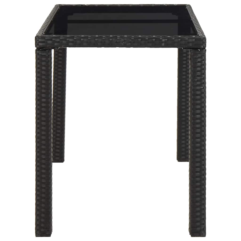 Set da Pranzo da Giardino 5 pz con Cuscini in Polyrattan Nero