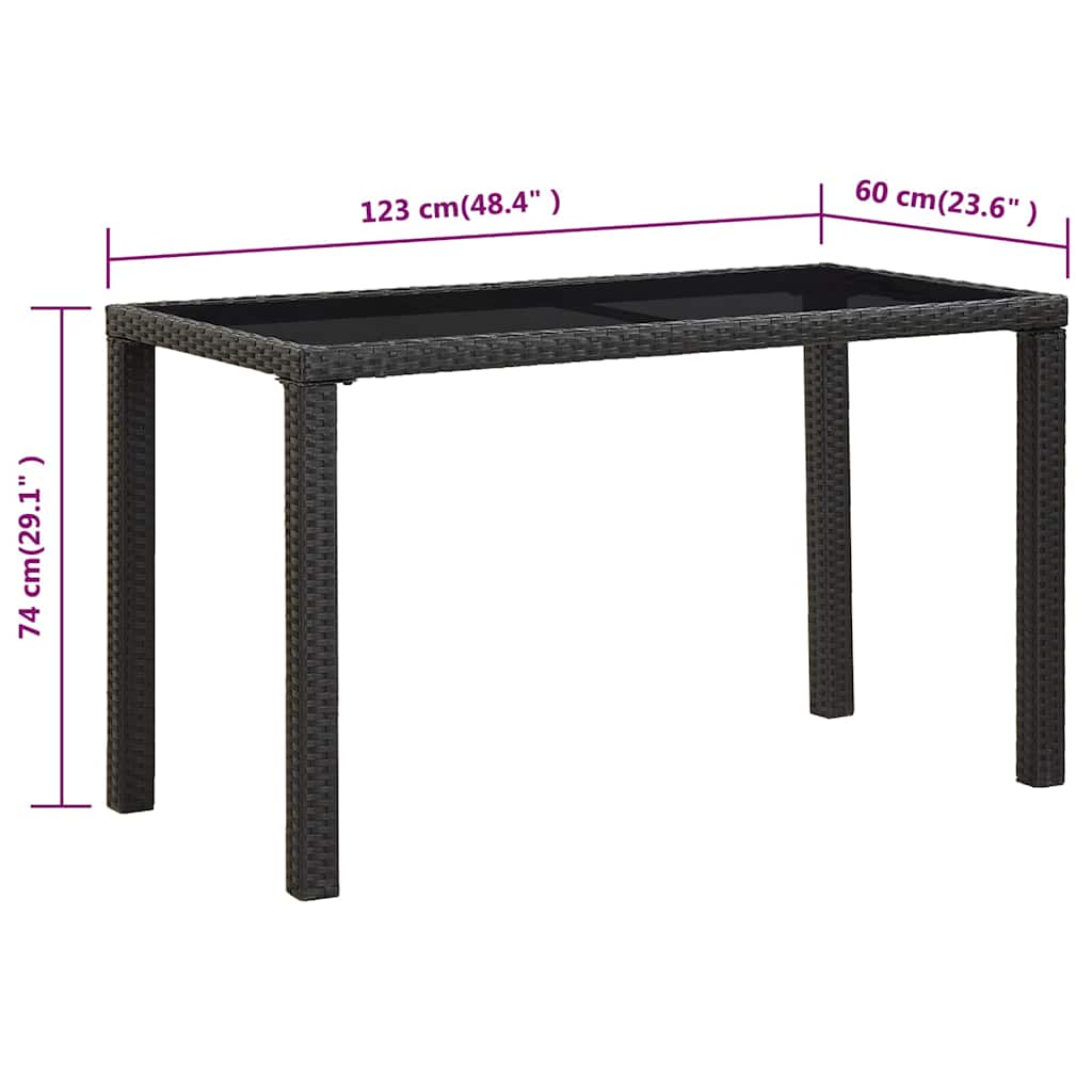 Set da Pranzo da Giardino 5 pz con Cuscini in Polyrattan Nero