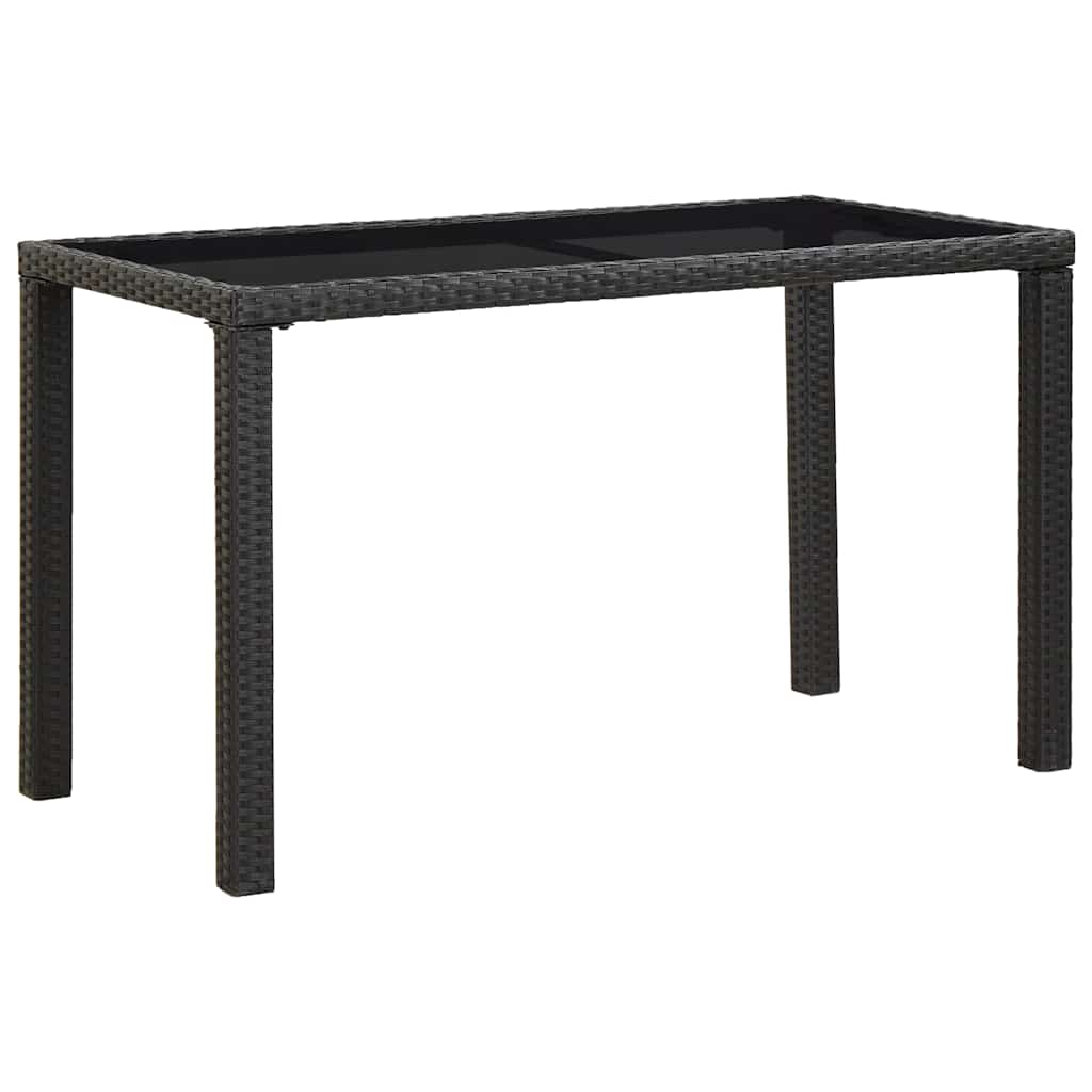 Set da Pranzo da Giardino 5 pz con Cuscini in Polyrattan Nero