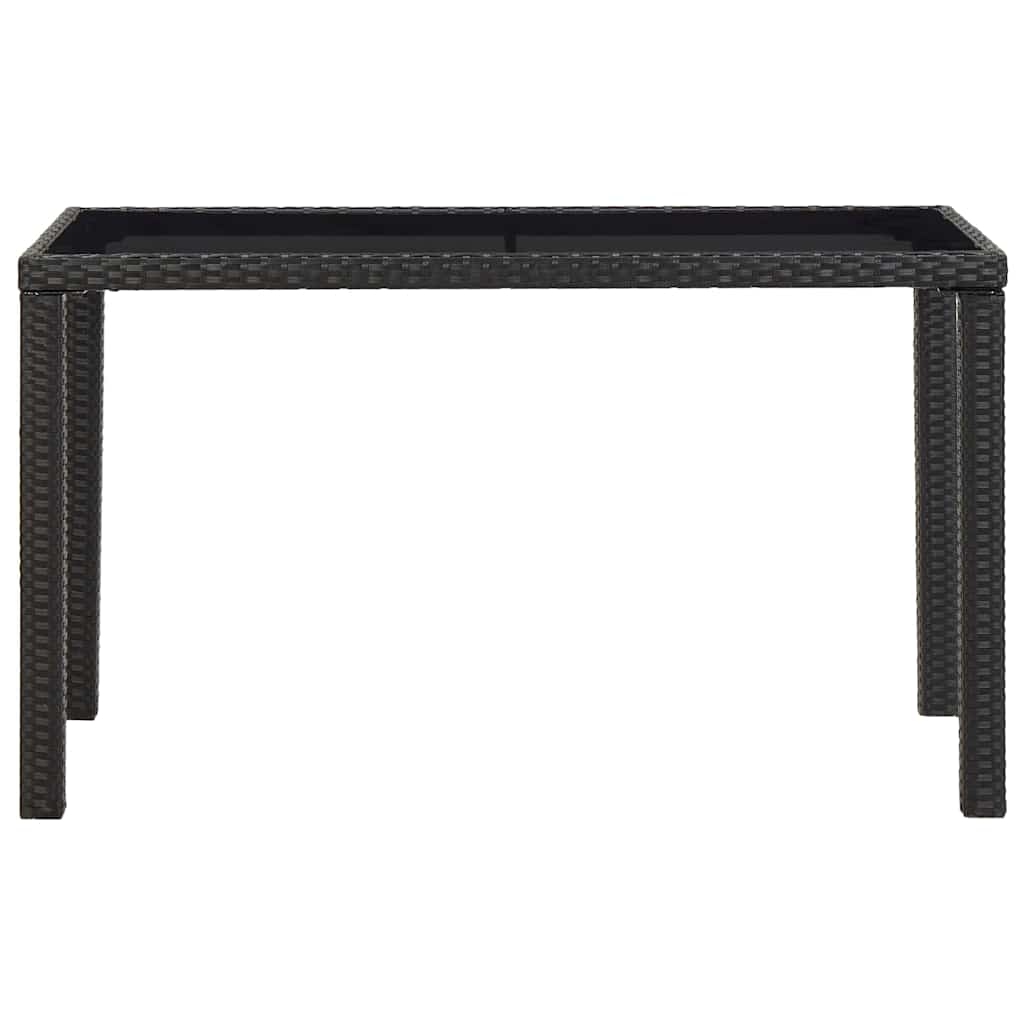 Set da Pranzo da Giardino 5 pz con Cuscini in Polyrattan Nero