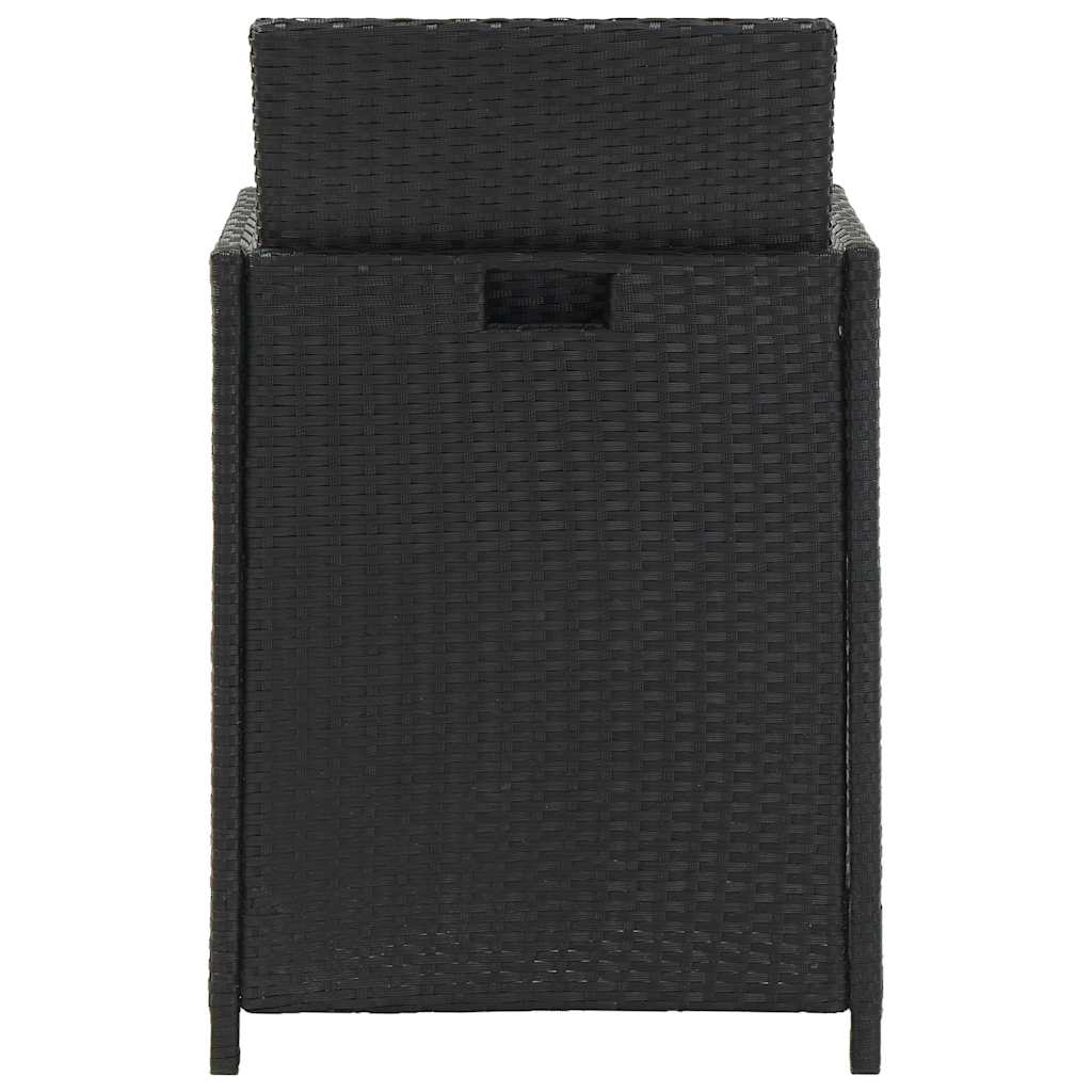 Set da Pranzo da Giardino 5 pz con Cuscini in Polyrattan Nero
