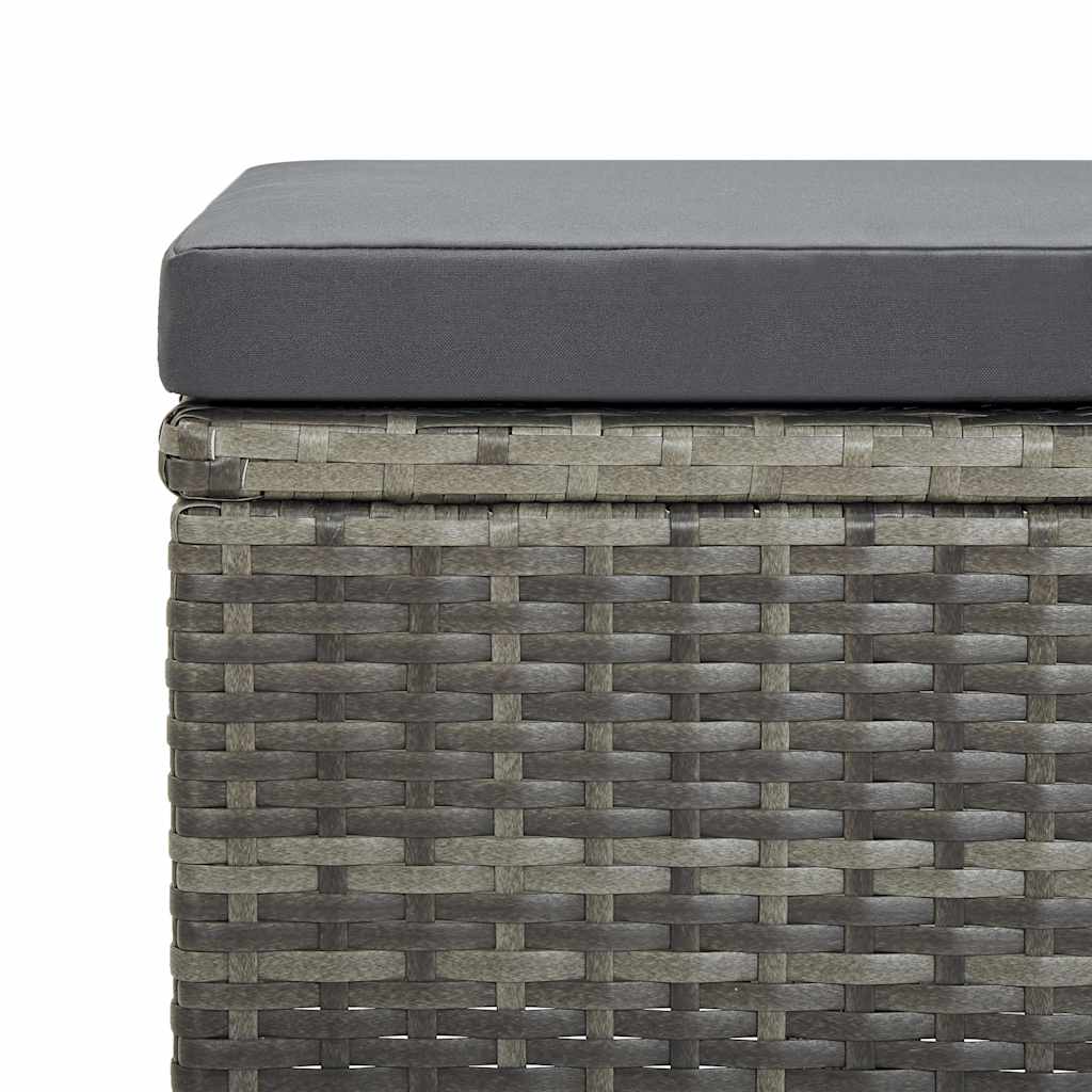Set da Pranzo da Giardino 5 pz con Cuscini in Polyrattan Grigio