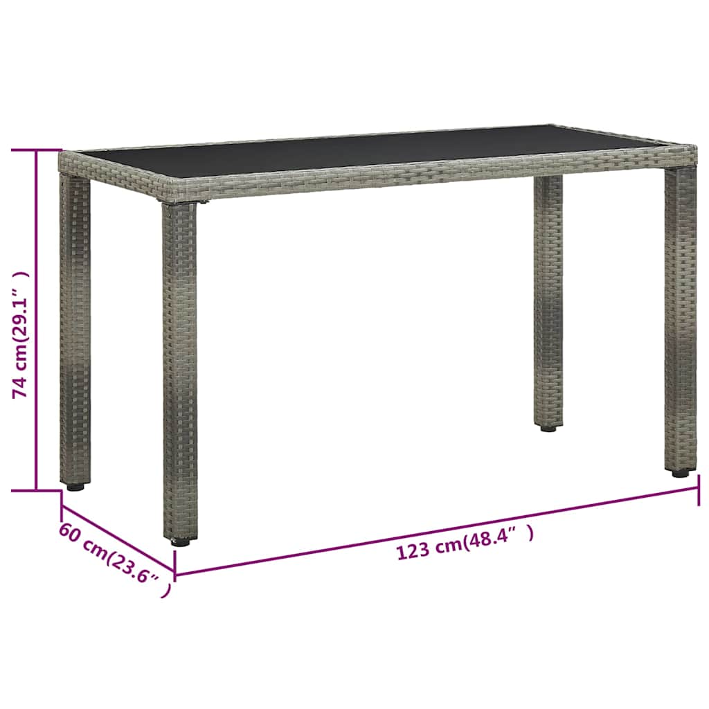 Set da Pranzo da Giardino 5 pz con Cuscini in Polyrattan Grigio