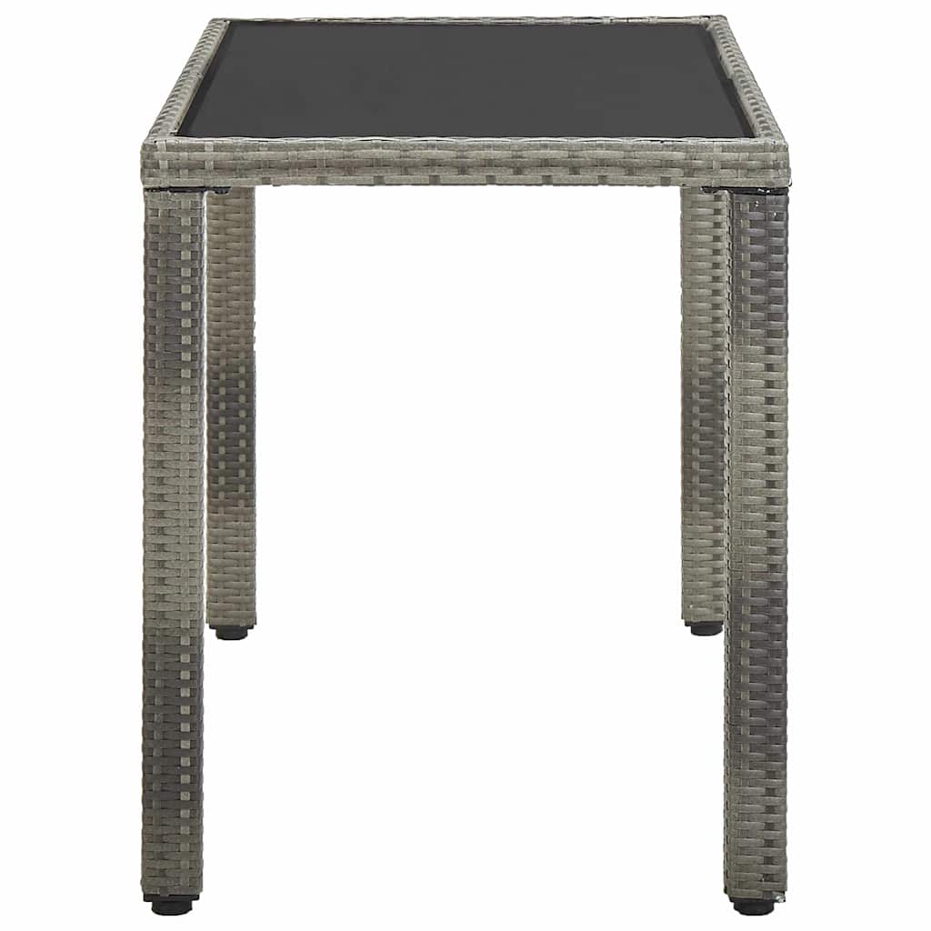Set da Pranzo da Giardino 5 pz con Cuscini in Polyrattan Grigio