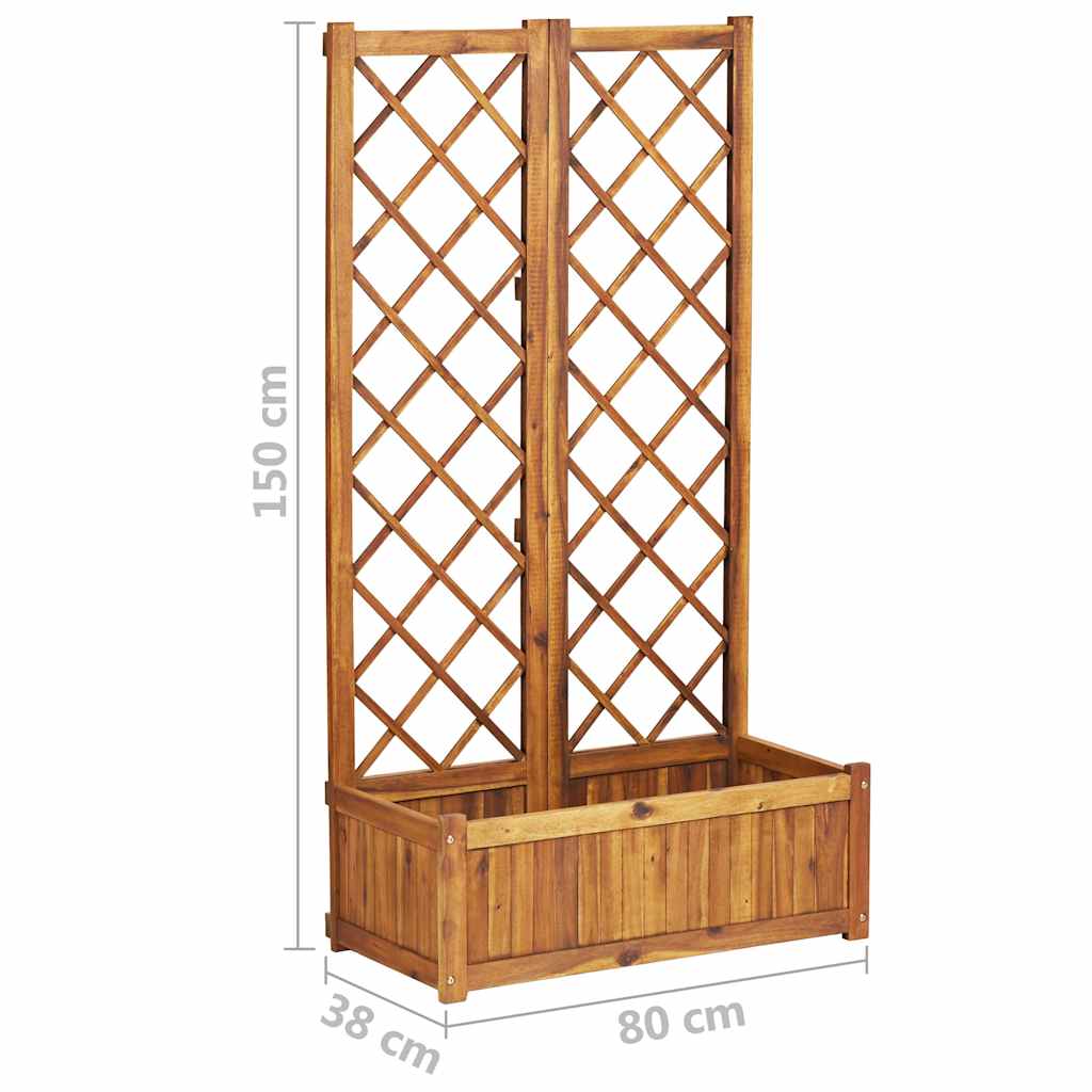 Letto Rialzato con Graticcio 80x38x150 cm in Massello di Acacia