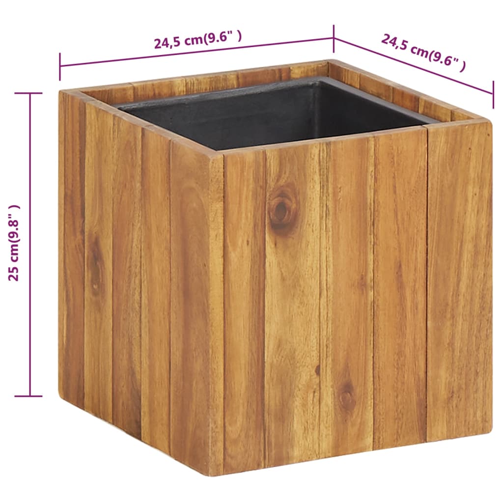 Letto Rialzato da Giardino 24,5x24,5x25 cm Massello di Acacia