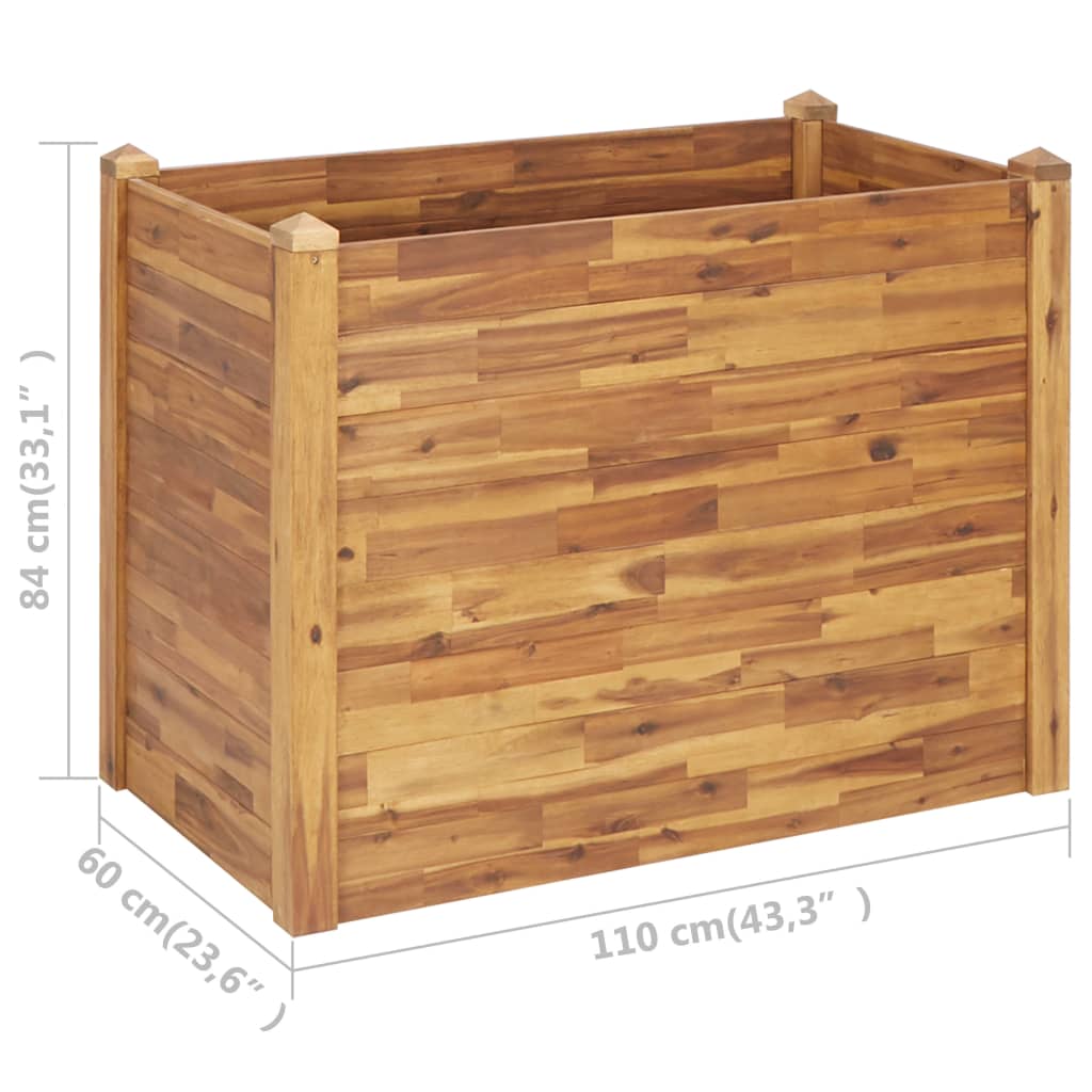 Letto Rialzato da Giardino 110x60x84 cm Legno Massello d'Acacia