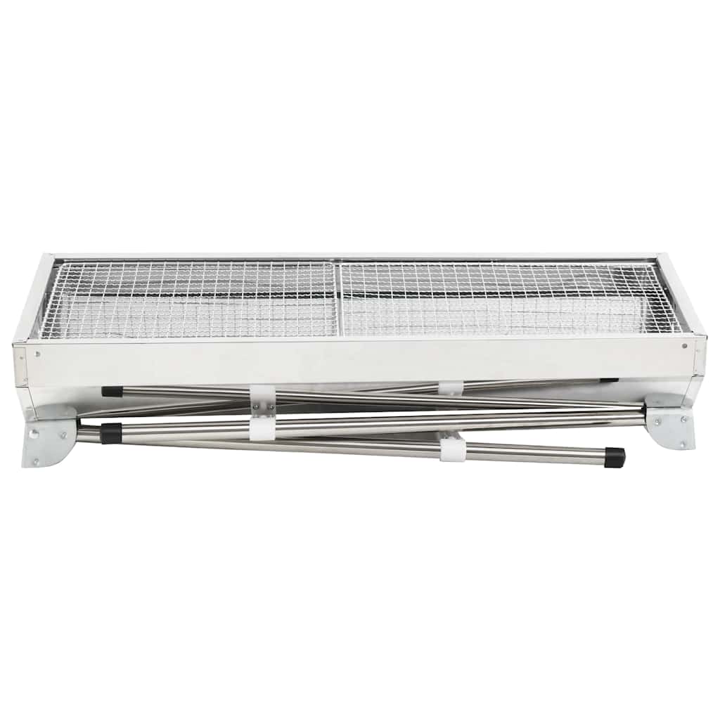 Griglia Barbecue da Campeggio Portatile Pieghevole Acciaio Inox