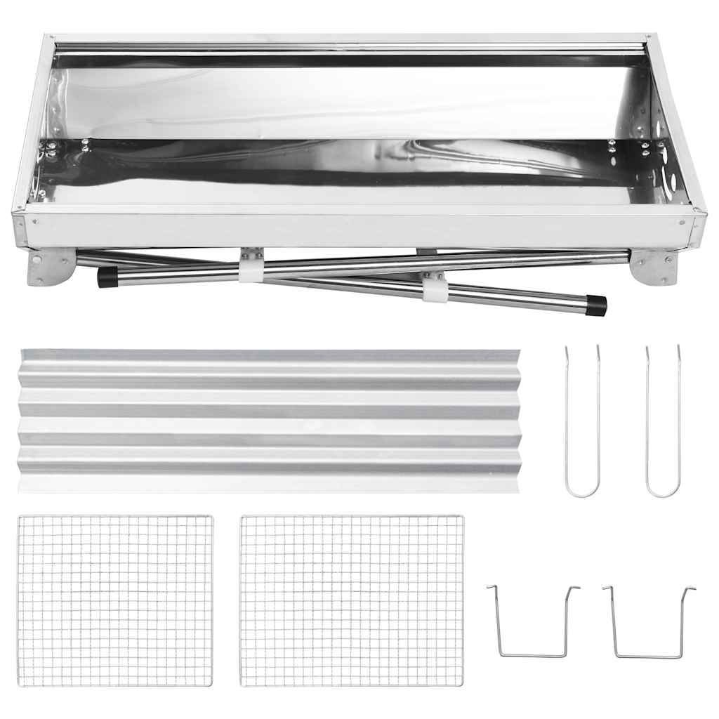 Griglia Barbecue da Campeggio Portatile Pieghevole Acciaio Inox