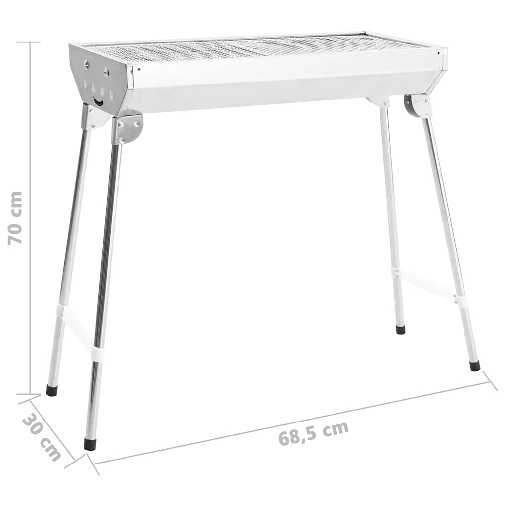 Griglia Barbecue da Campeggio Portatile Pieghevole Acciaio Inox