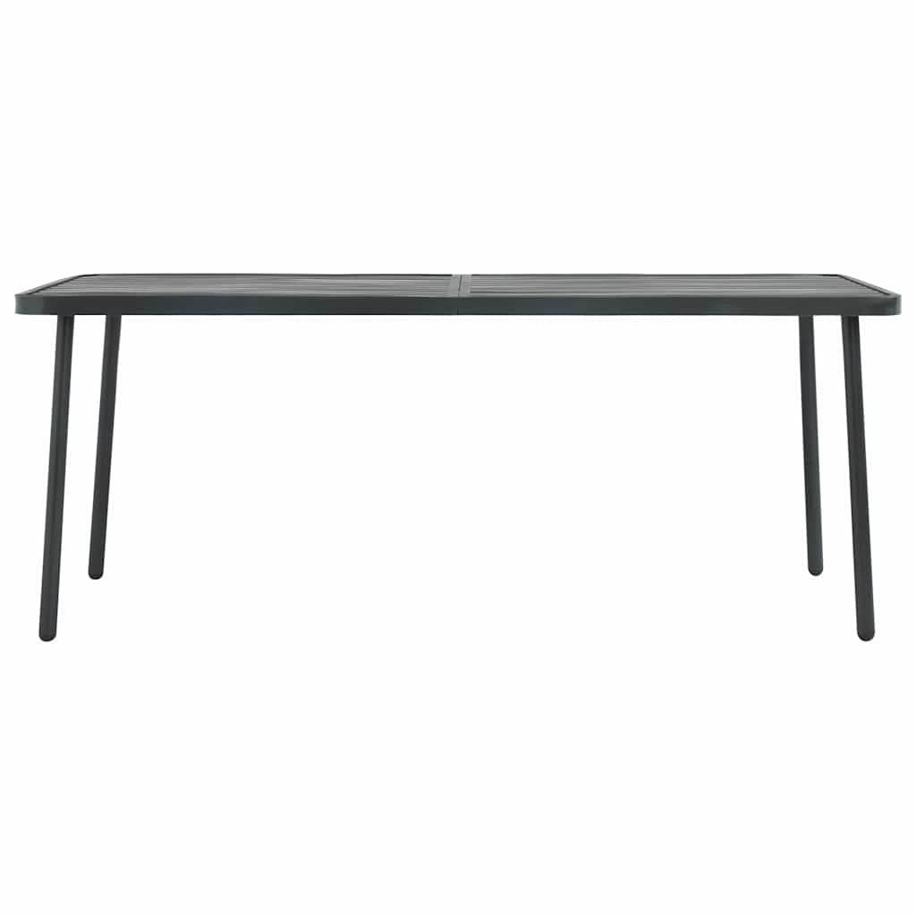 Tavolo da Giardino Grigio Scuro 180x83x72 cm in Acciaio