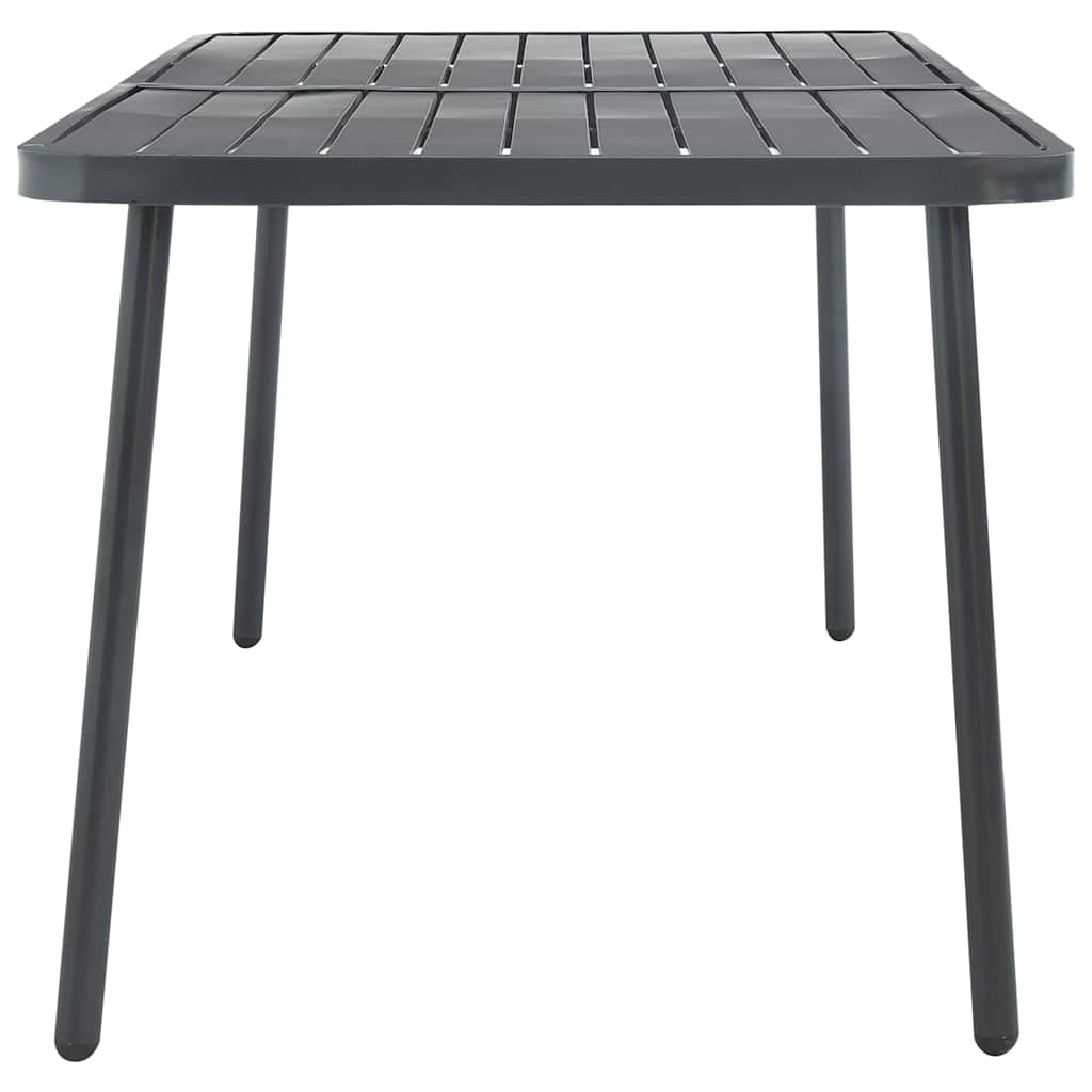 Tavolo da Giardino Grigio Scuro 180x83x72 cm in Acciaio