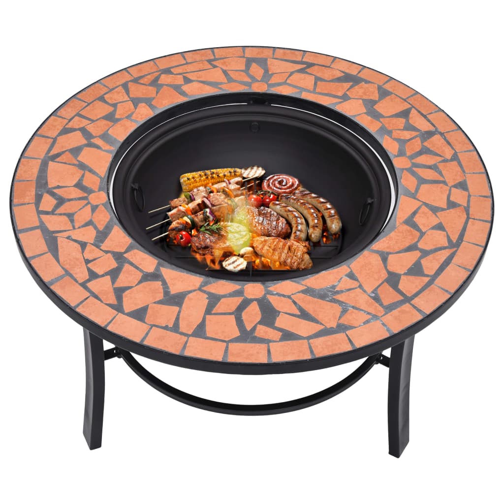Braciere a Mosaico Terracotta 68 cm in Ceramica