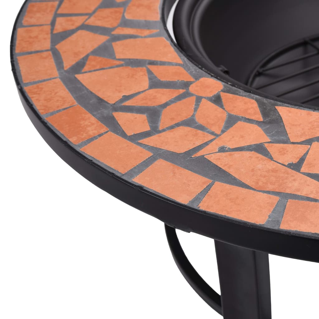 Braciere a Mosaico Terracotta 68 cm in Ceramica