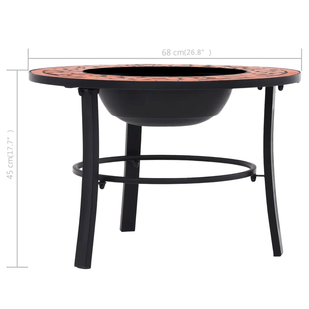 Braciere a Mosaico Terracotta 68 cm in Ceramica