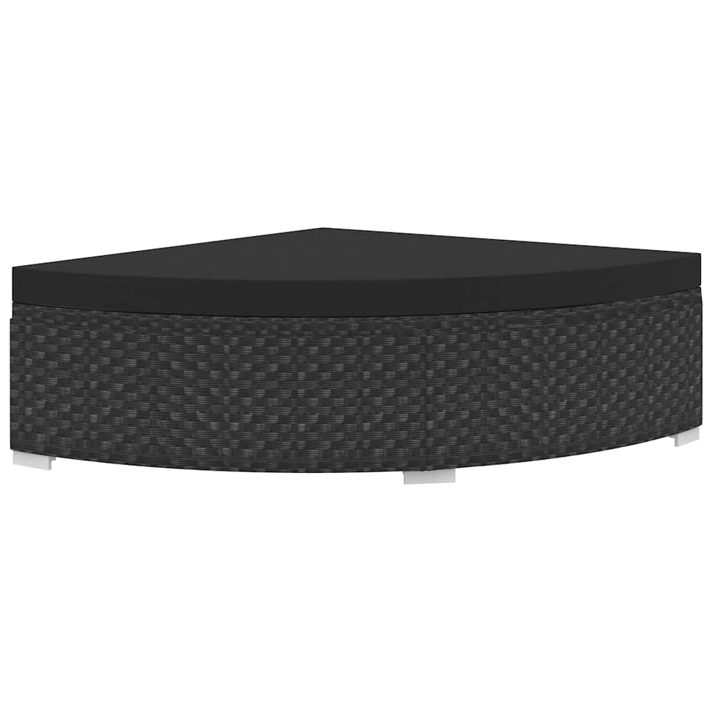 Set Divani da Giardino 6 pz con Cuscini in Polyrattan Nero