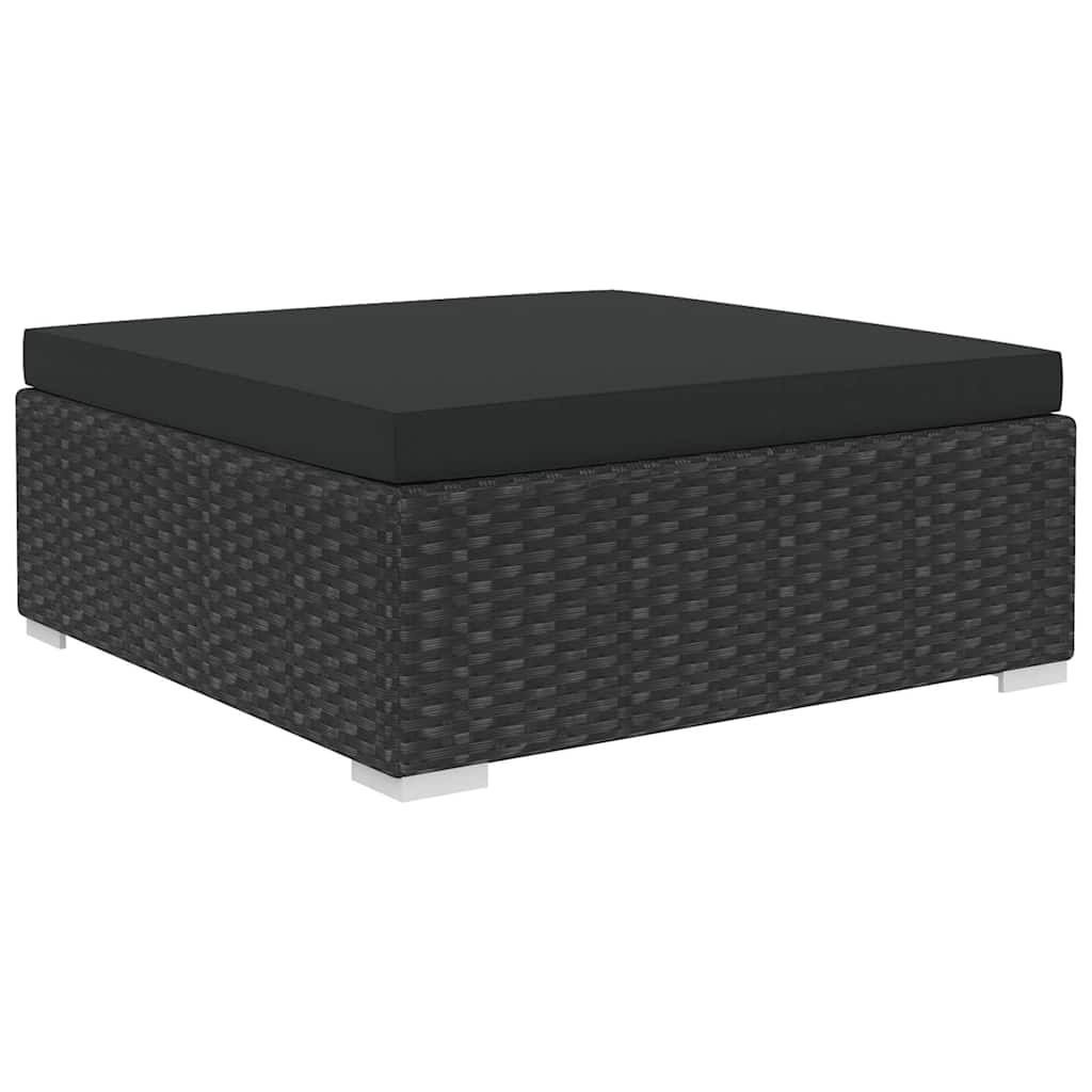 Set Divani da Giardino 5 pz con Cuscini in Polyrattan Nero