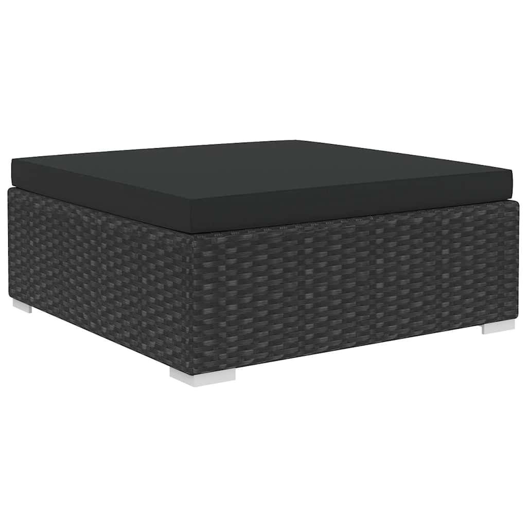 Set Divani da Giardino 4 pz con Cuscini in Polyrattan Nero