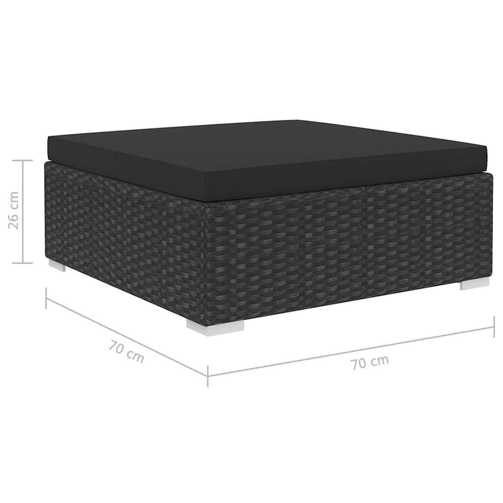 Set Divani da Giardino 4 pz con Cuscini in Polyrattan Nero