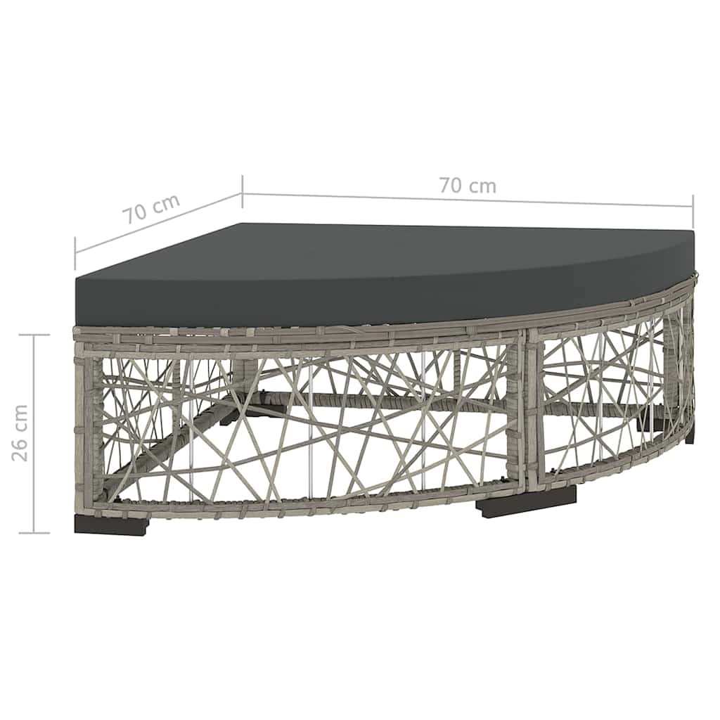 Set Divani da Giardino 6 pz con Cuscini in Polyrattan Grigio