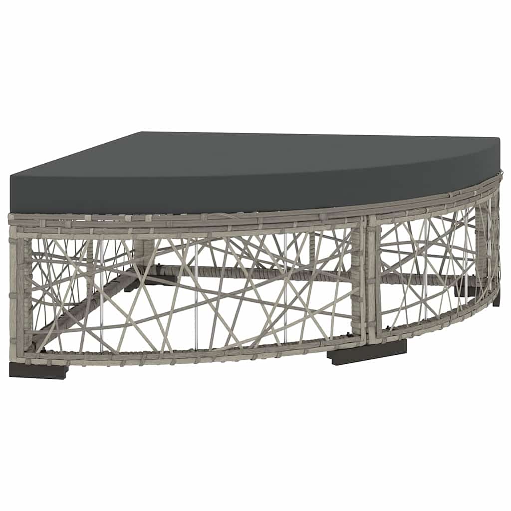 Set Divani da Giardino 6 pz con Cuscini in Polyrattan Grigio