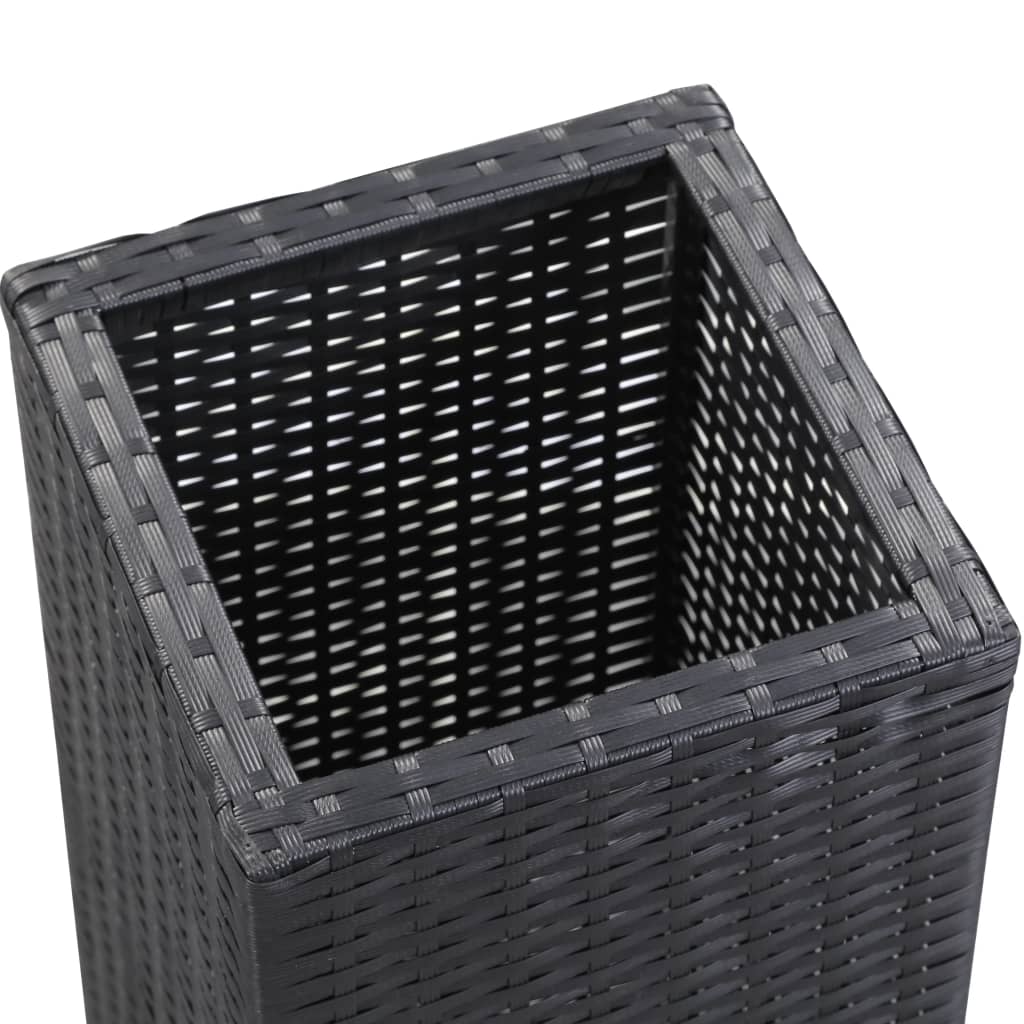Letto Rialzato da Giardino 28x28x80 cm in Polyrattan Nero
