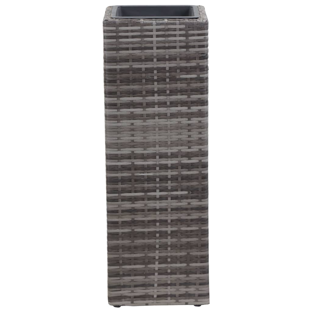 Letti Rialzati da Giardino 3 pz in Polyrattan Grigio