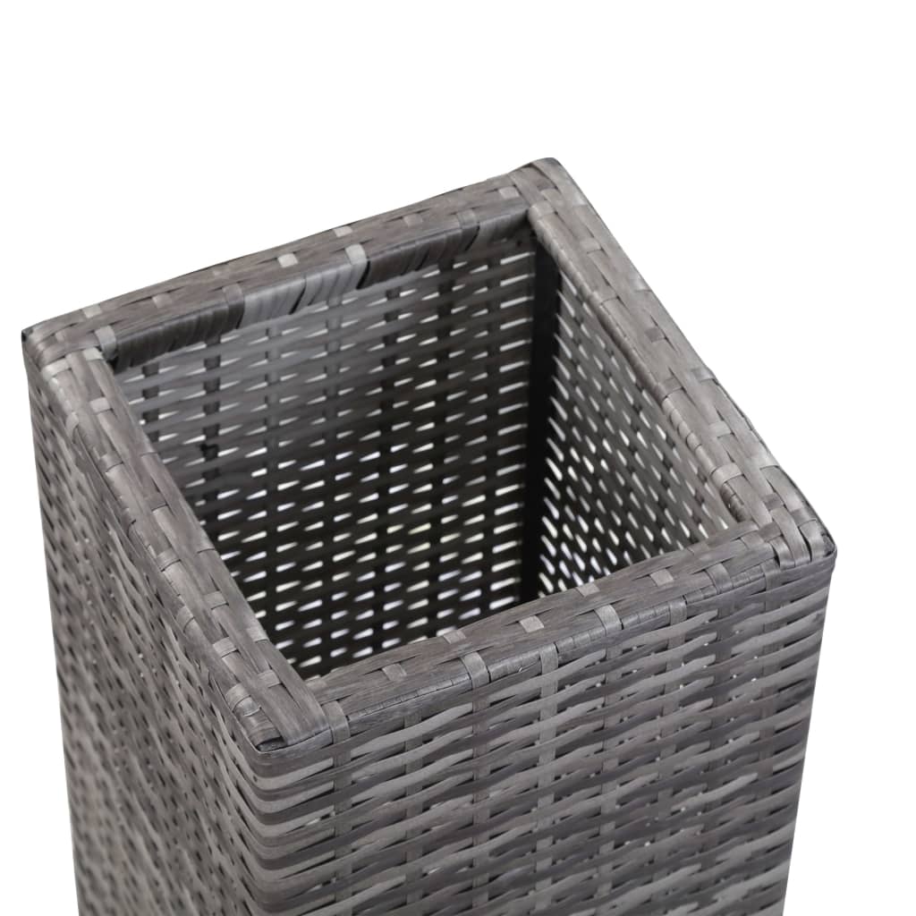 Letti Rialzati da Giardino 3 pz in Polyrattan Grigio