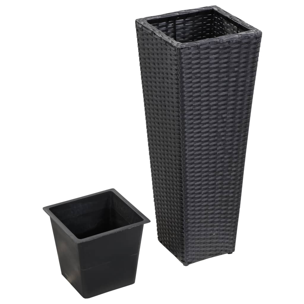 Letto Rialzato da Giardino 30x30x80 cm in Polyrattan Nero