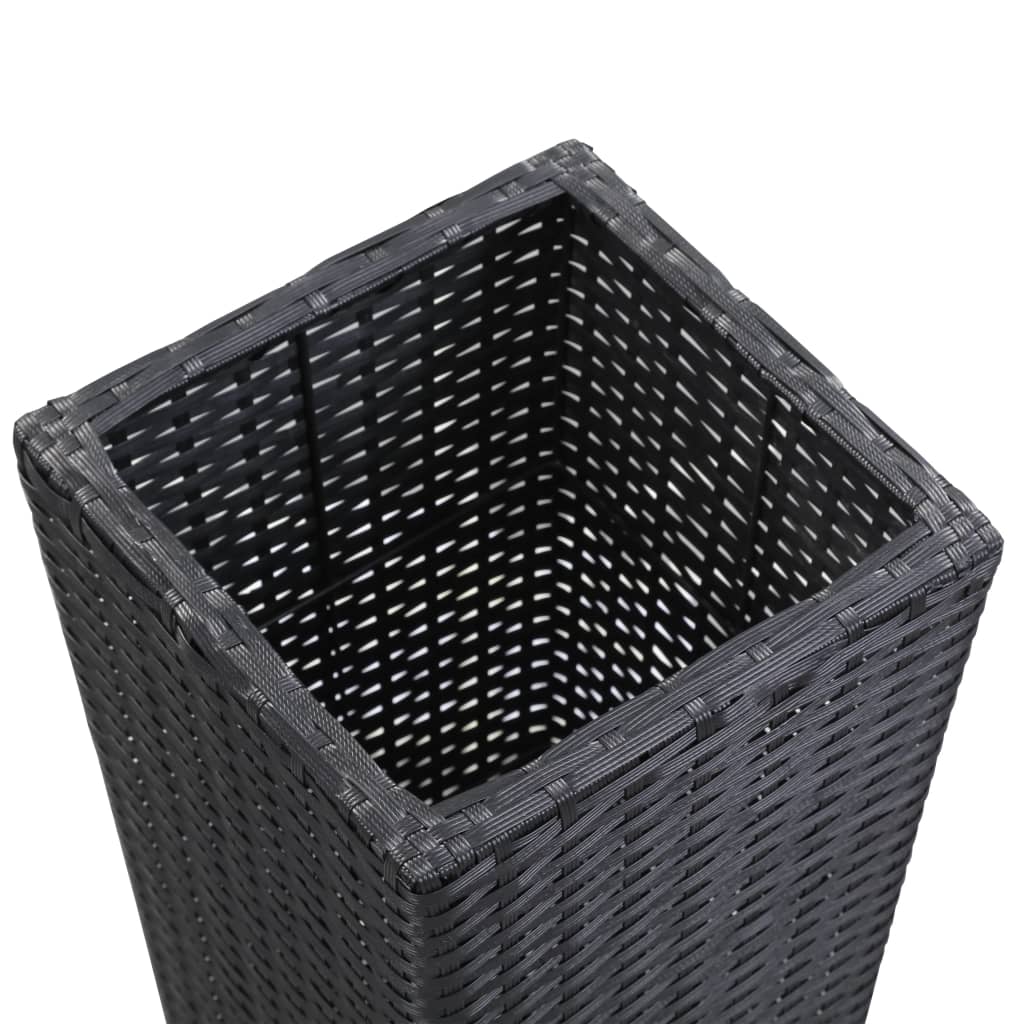 Letto Rialzato da Giardino 30x30x80 cm in Polyrattan Nero