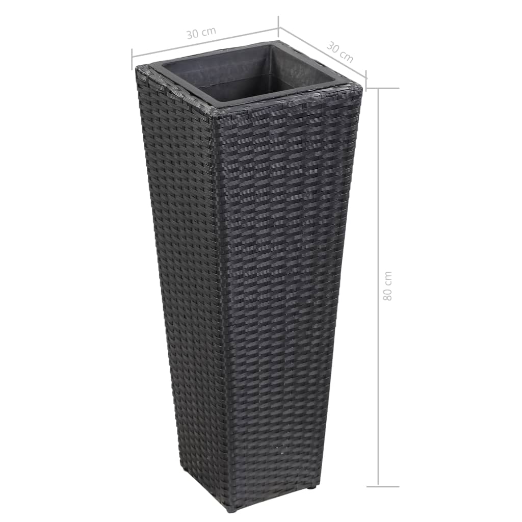 Letto Rialzato da Giardino 30x30x80 cm in Polyrattan Nero