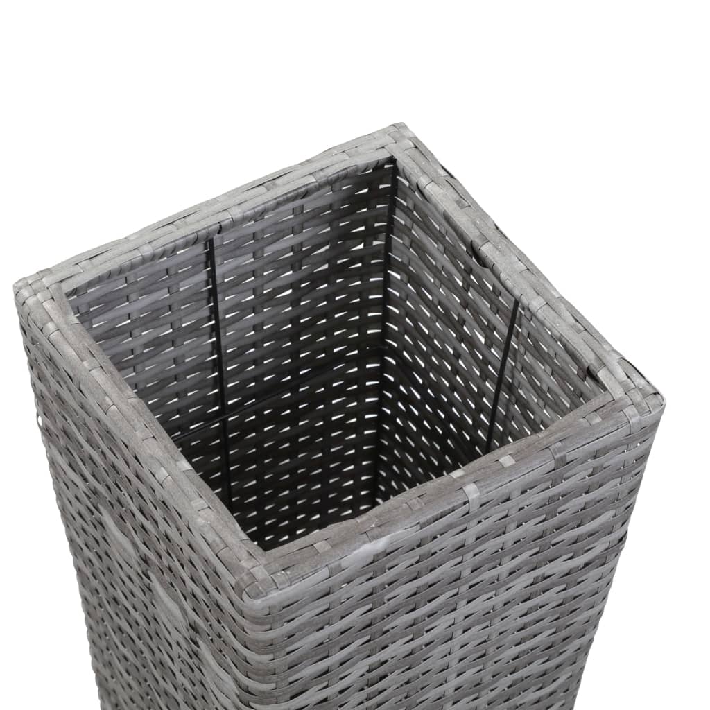 Letto Rialzato da Giardino 30x30x80 cm in Polyrattan Grigio