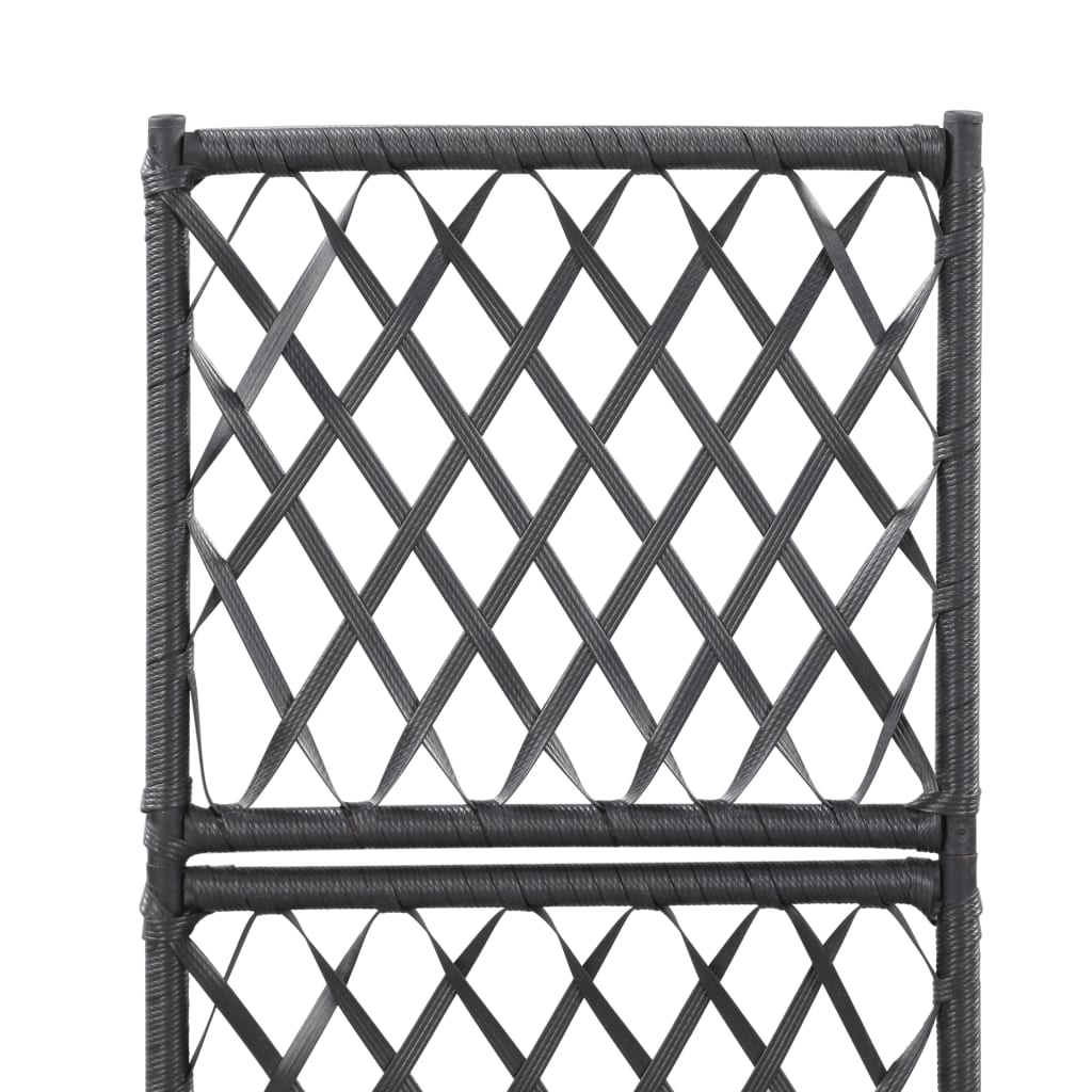 Letto Rialzato con Traliccio 1 Vaso 30x30x107cm Polyrattan Nero