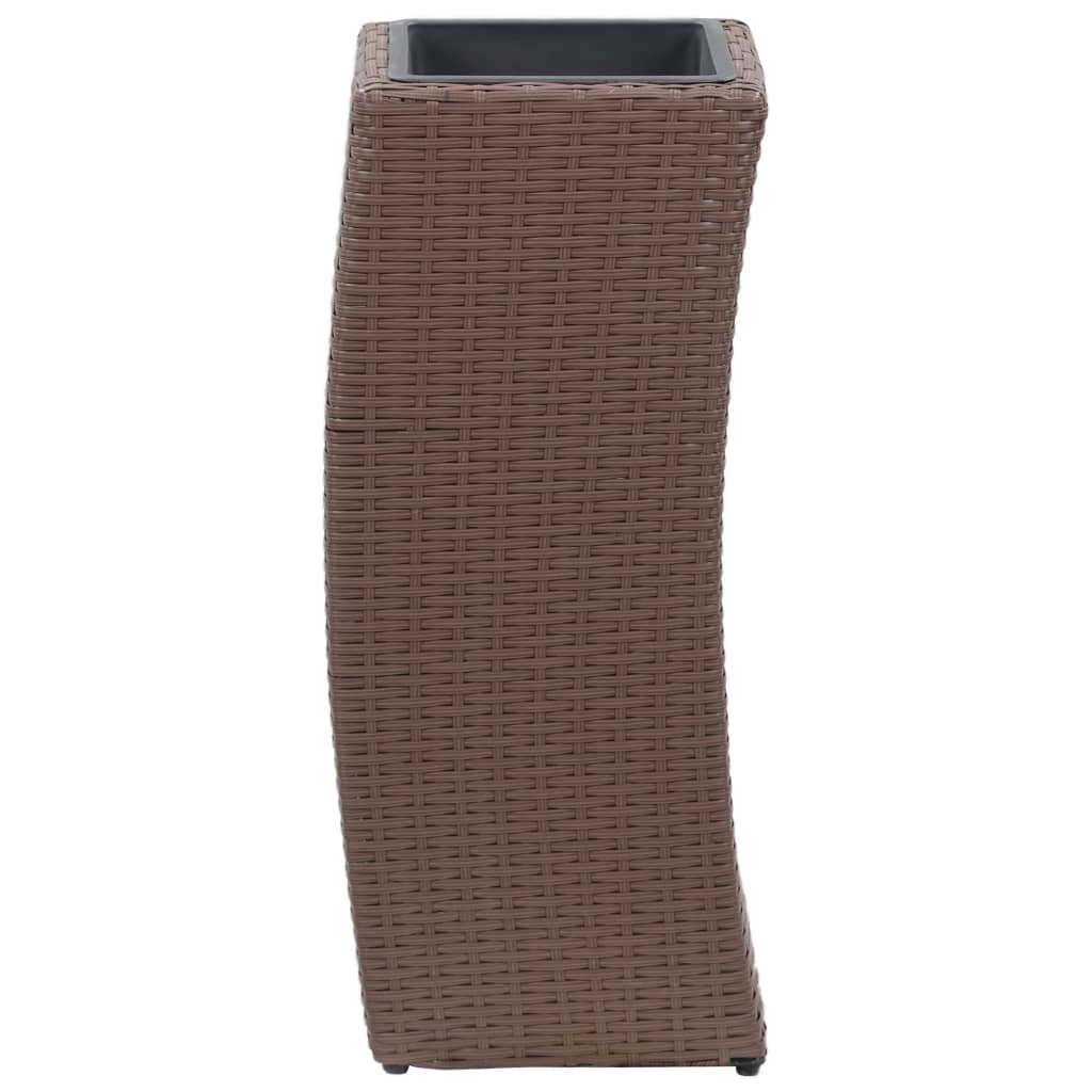 Letti Rialzati da Giardino 3 pz in Polyrattan Marrone