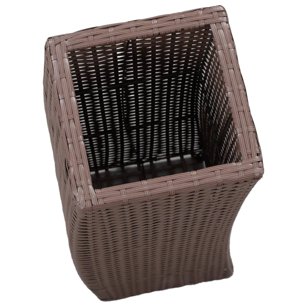 Letti Rialzati da Giardino 3 pz in Polyrattan Marrone