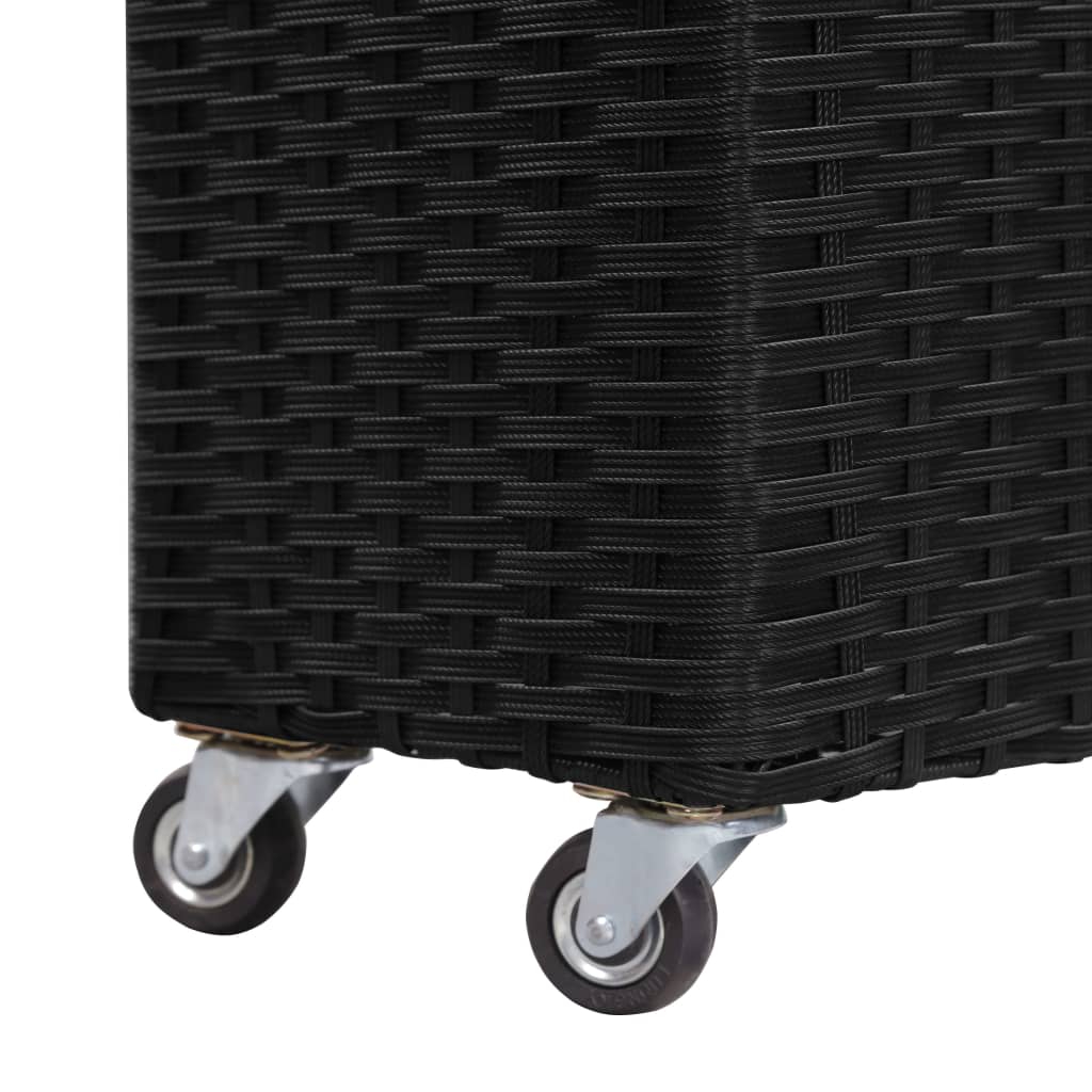 Letto Rialzato con 4 Vasi 80x22x79 cm in Polyrattan Nero