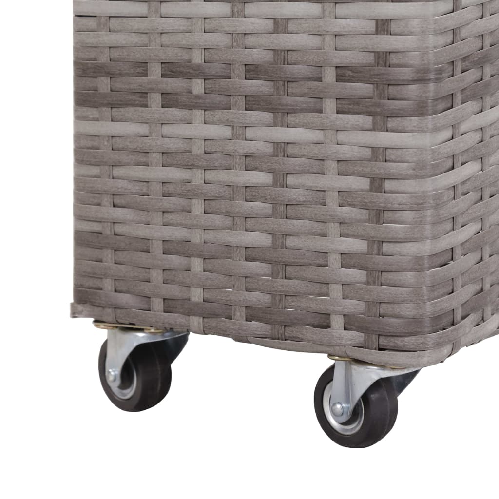 Letto Rialzato con 4 Vasi 80x22x79 cm in Polyrattan Grigio