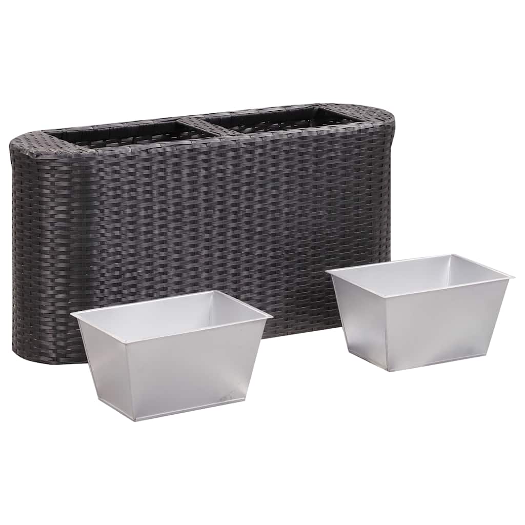Letto Rialzato da Giardino 80x25x40 cm in Polyrattan Nero