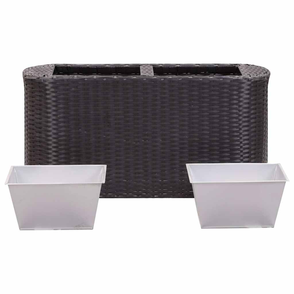 Letto Rialzato da Giardino 80x25x40 cm in Polyrattan Nero